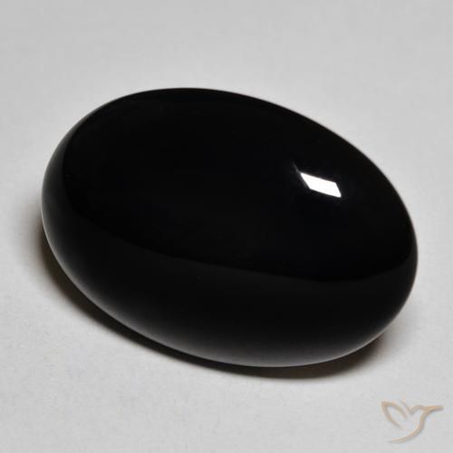 9,17 ctw natürlicher Schwarz Onyx, Oval, Lichtundurchlässig