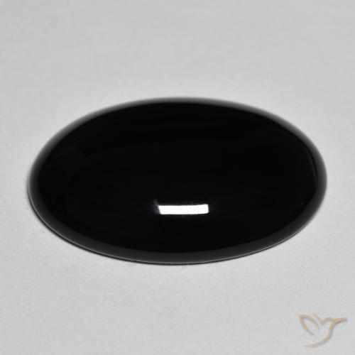 9,17 ctw natürlicher Schwarz Onyx, Oval, Lichtundurchlässig