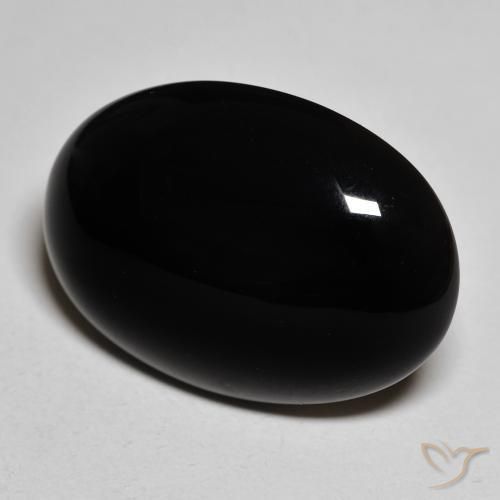 9,17 ctw natürlicher Schwarz Onyx, Oval, Lichtundurchlässig