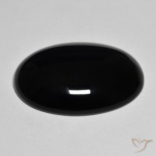9,17 ctw natürlicher Schwarz Onyx, Oval, Lichtundurchlässig