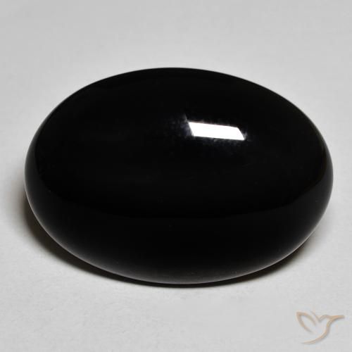 19.74ct Natürlicher Schwarz Onyx, Oval, Lichtundurchlässig