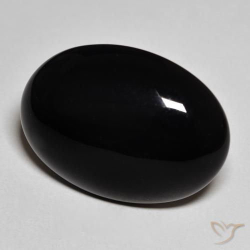 9,17 ctw natürlicher Schwarz Onyx, Oval, Lichtundurchlässig