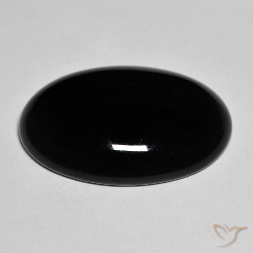 9,17 ctw natürlicher Schwarz Onyx, Oval, Lichtundurchlässig