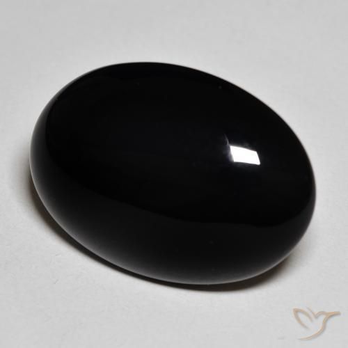 9,17 ctw natürlicher Schwarz Onyx, Oval, Lichtundurchlässig