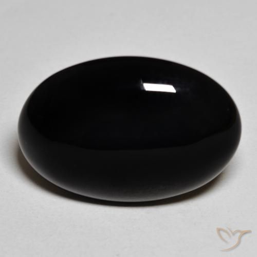 19.53ct Natürlicher Schwarz Onyx, Oval, Lichtundurchlässig