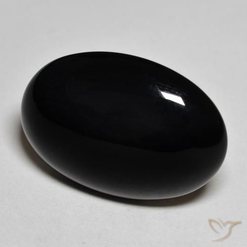 9,17 ctw natürlicher Schwarz Onyx, Oval, Lichtundurchlässig