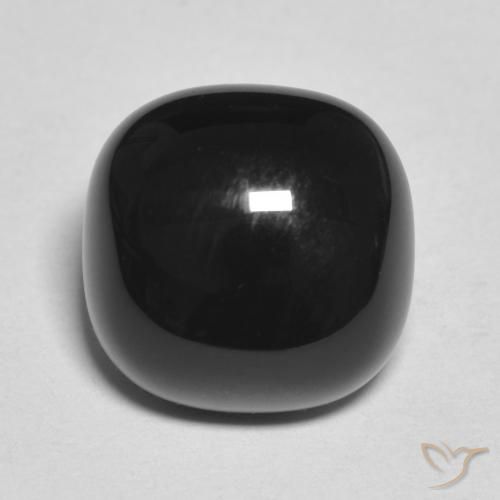4.56ct Natürlicher Schwarz Onyx, Kissen, Lichtundurchlässig