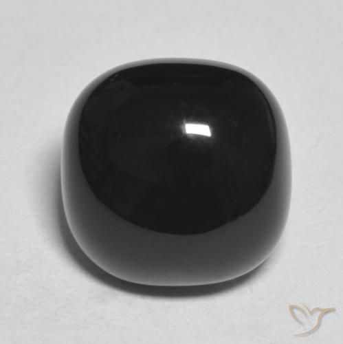 4.89ct Natürlicher Schwarz Onyx, Kissen, Lichtundurchlässig