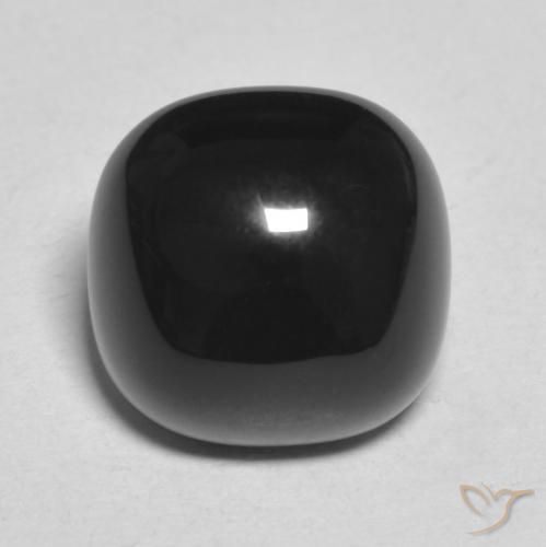 4.71ct Natürlicher Schwarz Onyx, Kissen, Lichtundurchlässig