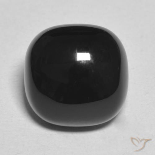 4.92ct Natürlicher Schwarz Onyx, Kissen, Lichtundurchlässig