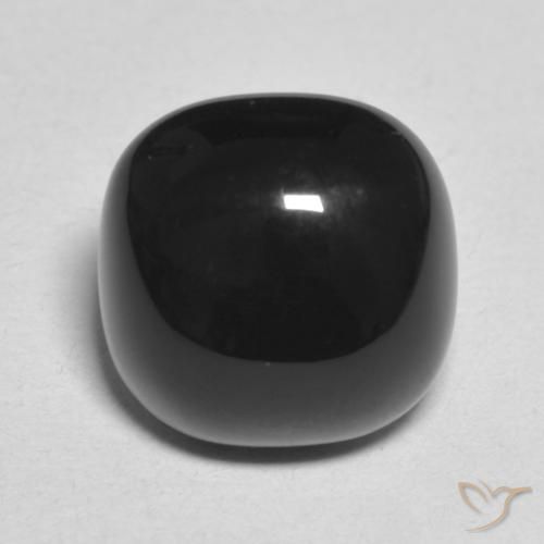 4.54ct Natürlicher Schwarz Onyx, Kissen, Lichtundurchlässig