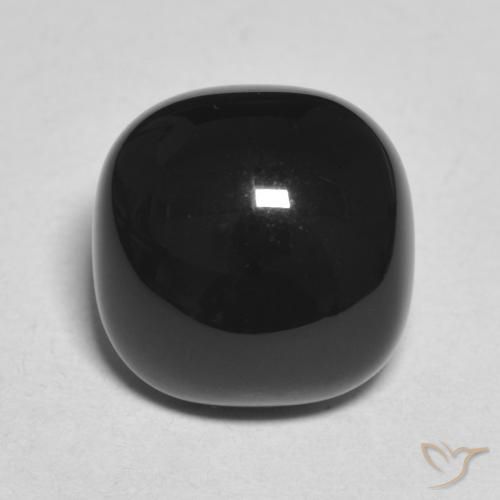 4.66ct Natürlicher Schwarz Onyx, Kissen, Lichtundurchlässig