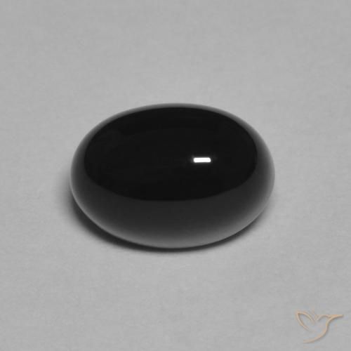1,09 ctw natürlicher schwarzer Onyx, Oval Schliff, Lichtundurchlässig
