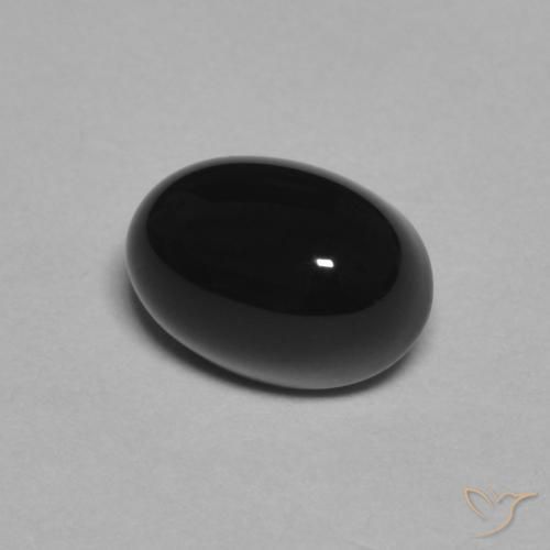 1,09 ctw natürlicher schwarzer Onyx, Oval Schliff, Lichtundurchlässig