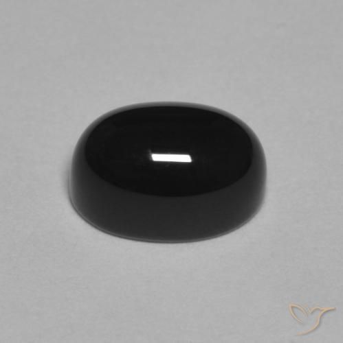 1,09 ctw natürlicher schwarzer Onyx, Oval Schliff, Lichtundurchlässig