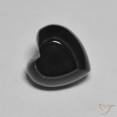 4.24ct Natürlicher Schwarz Onyx, Herz, Lichtundurchlässig