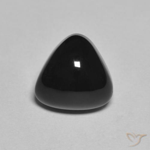 3.19ct Natürlicher Schwarz Onyx, Trillion, Lichtundurchlässig