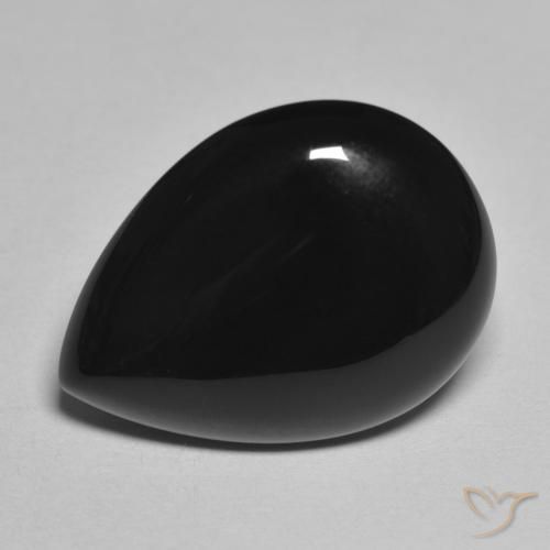 9,17 ctw natürlicher Schwarz Onyx, Birnenform, Lichtundurchlässig