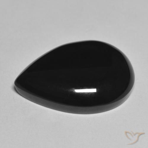 9,17 ctw natürlicher Schwarz Onyx, Birnenform, Lichtundurchlässig