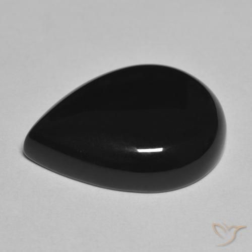 9,17 ctw natürlicher Schwarz Onyx, Birnenform, Lichtundurchlässig