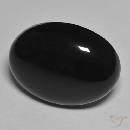 9,17 ctw natürlicher Schwarz Onyx, Oval, Lichtundurchlässig