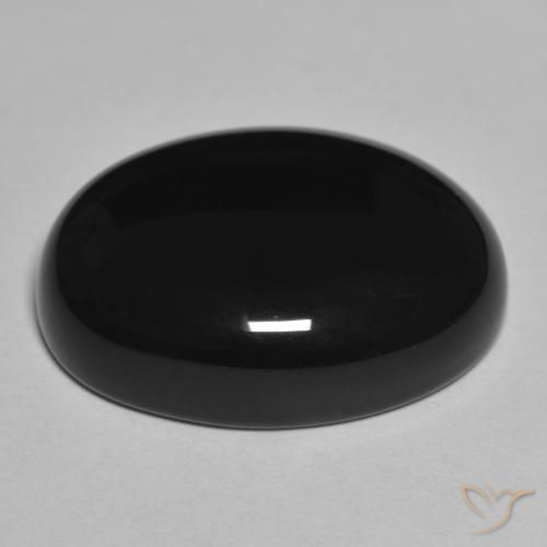 9,17 ctw natürlicher Schwarz Onyx, Oval, Lichtundurchlässig