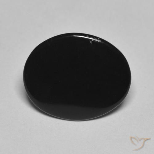 3.97ct Natürlicher Schwarz Onyx, Oval, Lichtundurchlässig
