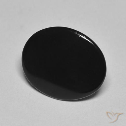 9,17 ctw natürlicher Schwarz Onyx, Oval, Lichtundurchlässig