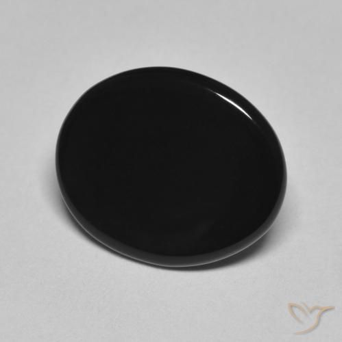 9,17 ctw natürlicher Schwarz Onyx, Oval, Lichtundurchlässig