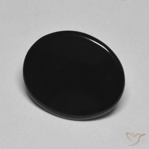 9,17 ctw natürlicher Schwarz Onyx, Oval, Lichtundurchlässig