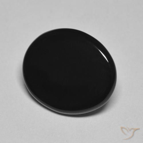 9,17 ctw natürlicher Schwarz Onyx, Oval, Lichtundurchlässig