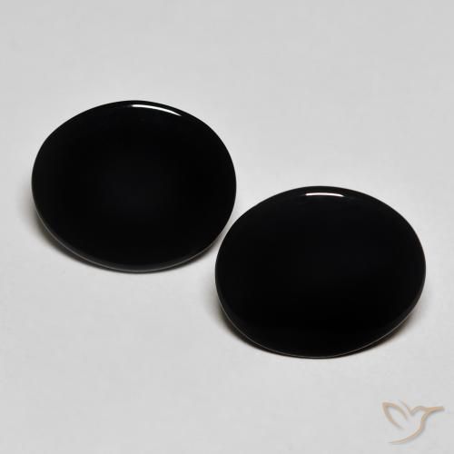 8.01ctw Natürlicher Schwarz Onyx, Oval, Lichtundurchlässig