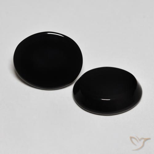 8.01 ct natürliche Schwarz Onyx-Edelsteine, Oval, Lichtundurchlässig