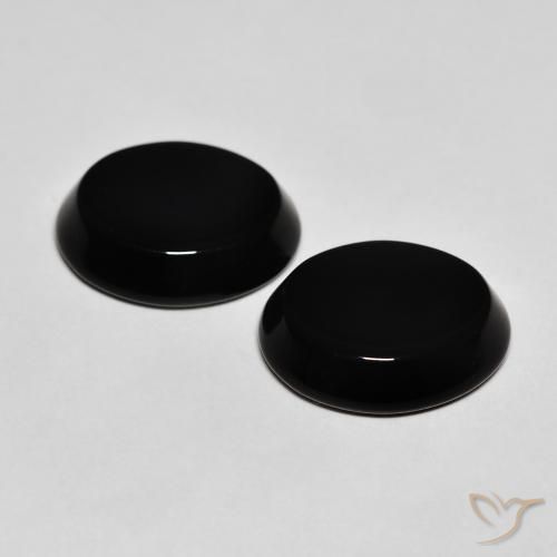 8.01 ct natürliche Schwarz Onyx-Edelsteine, Oval, Lichtundurchlässig