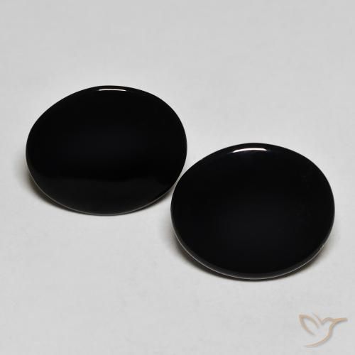 8.18ctw Natürlicher Schwarz Onyx, Oval, Lichtundurchlässig