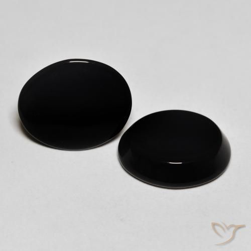 8.18 ct natürliche Schwarz Onyx-Edelsteine, Oval, Lichtundurchlässig