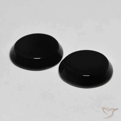 8.18 ct natürliche Schwarz Onyx-Edelsteine, Oval, Lichtundurchlässig