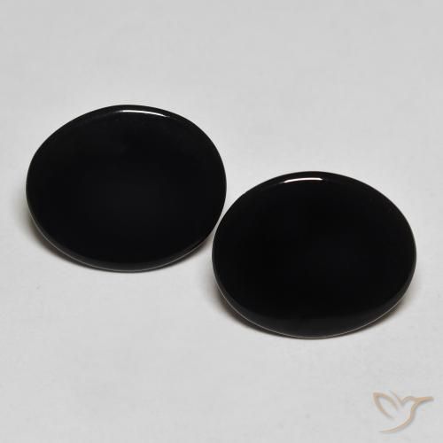 8.06ctw Natürlicher Schwarz Onyx, Oval, Lichtundurchlässig