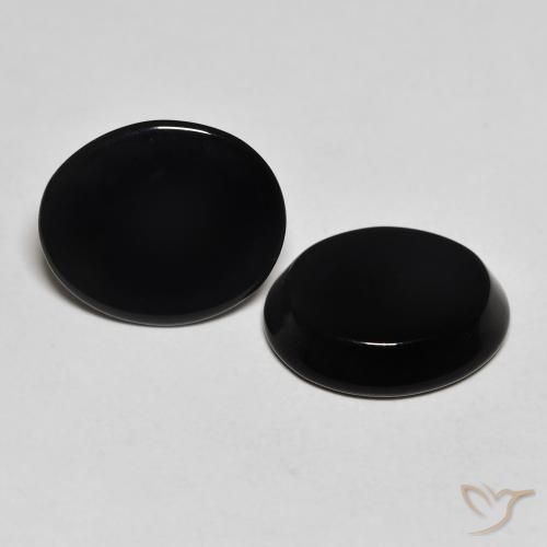 8.06 ct natürliche Schwarz Onyx-Edelsteine, Oval, Lichtundurchlässig