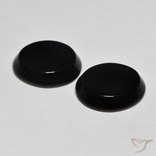 8.06 ct natürliche Schwarz Onyx-Edelsteine, Oval, Lichtundurchlässig