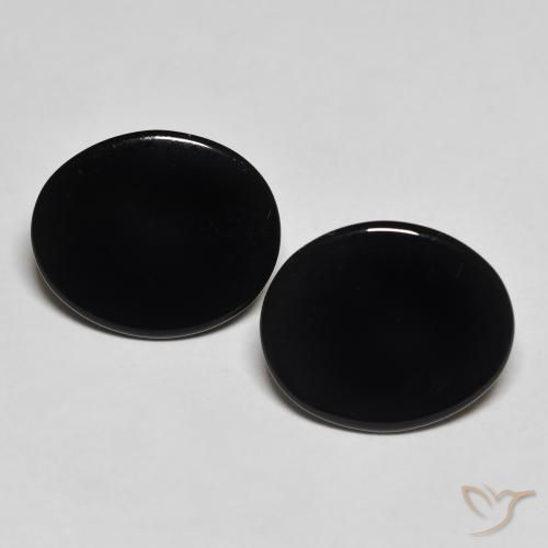 8.07ctw Natürlicher Schwarz Onyx, Oval, Lichtundurchlässig