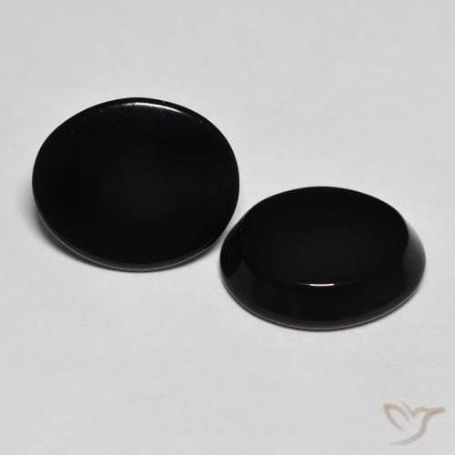 8.07 ct natürliche Schwarz Onyx-Edelsteine, Oval, Lichtundurchlässig
