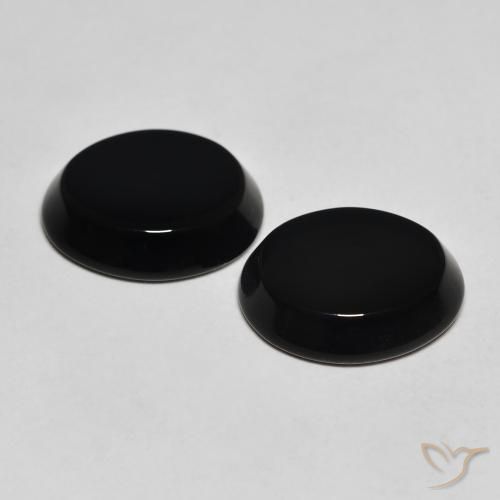 8.07 ct natürliche Schwarz Onyx-Edelsteine, Oval, Lichtundurchlässig