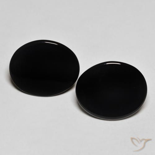 8.12ctw Natürlicher Schwarz Onyx, Oval, Lichtundurchlässig