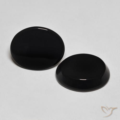 8.12 ct natürliche Schwarz Onyx-Edelsteine, Oval, Lichtundurchlässig