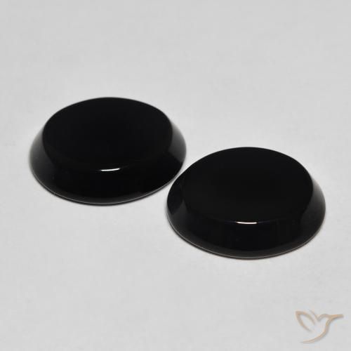 8.12 ct natürliche Schwarz Onyx-Edelsteine, Oval, Lichtundurchlässig