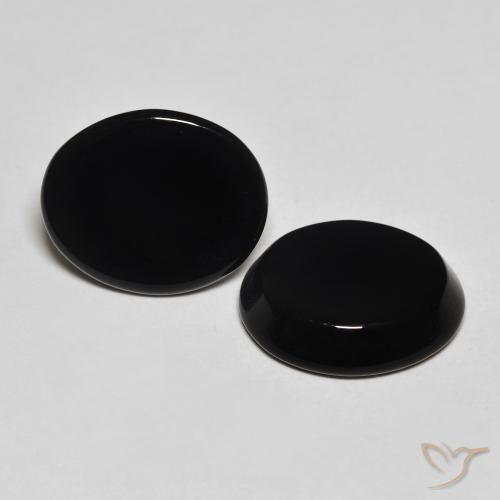 8.25 ct natürliche Schwarz Onyx-Edelsteine, Oval, Lichtundurchlässig