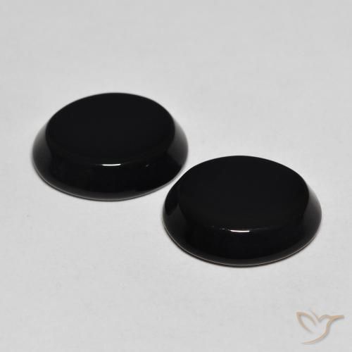 8.25 ct natürliche Schwarz Onyx-Edelsteine, Oval, Lichtundurchlässig