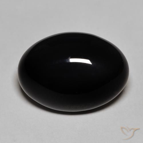 12.12ct Natürlicher Schwarz Onyx, Oval, Lichtundurchlässig