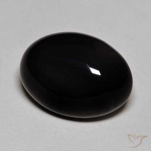9,17 ctw natürlicher Schwarz Onyx, Oval, Lichtundurchlässig